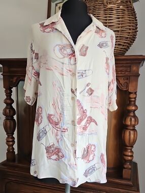 LADY REINER Cowgirl Couture VTG Button Down Shirt. Size L